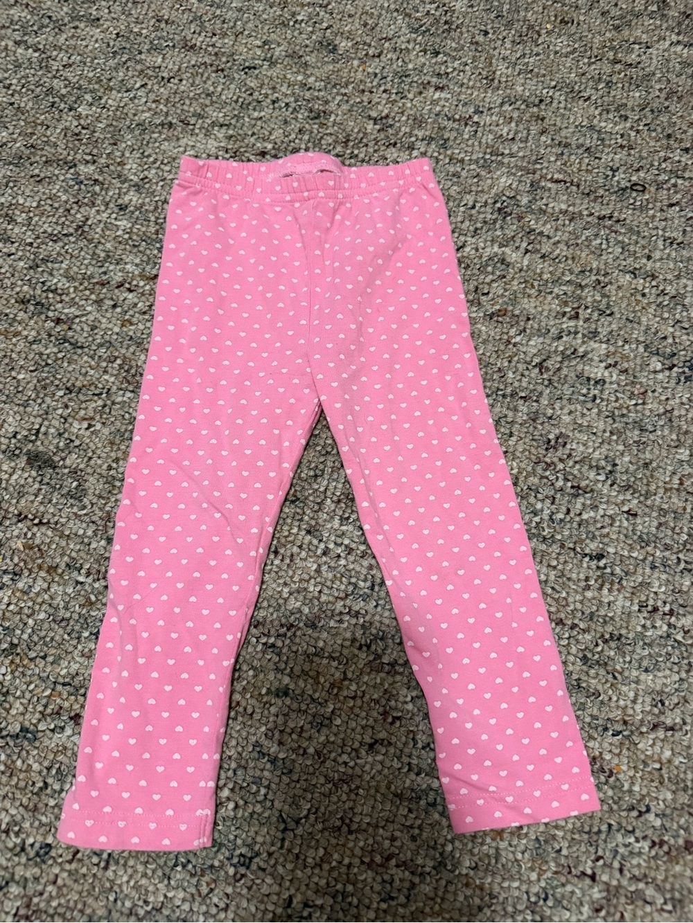 Girls Pink Heart Print Leggings